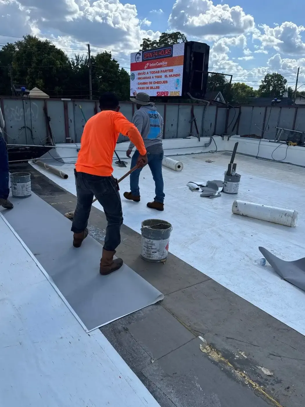 Storm damage documentation on a Anson commercial building